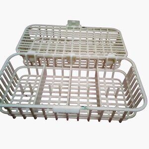White Plastic Dishwasher Basket baby Nipples Small Items Basket Lid Dividers